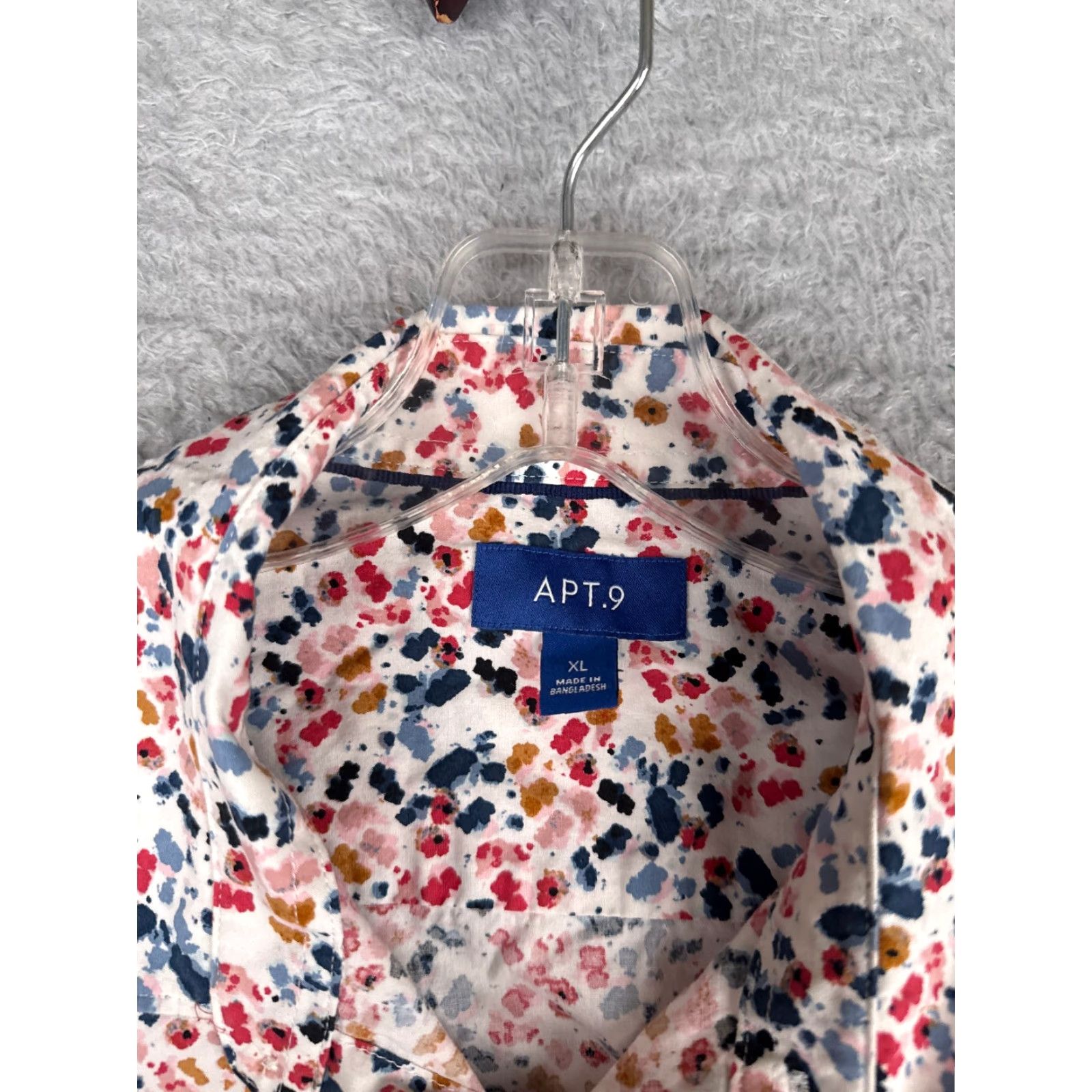 Vintage APT 9 Shirt Men XL Blue White Pink Floral Cotton Blend Hawaiian Size US XL / EU 56 / 4 - 7 Thumbnail
