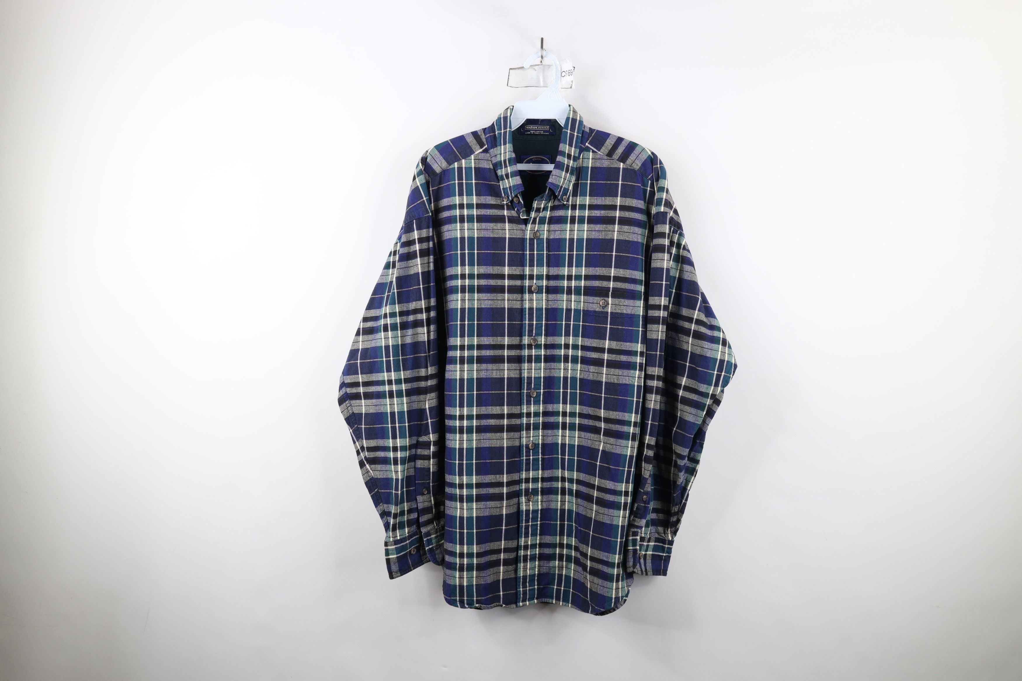 Vintage Vintage 90s Streetwear Oxford Collared Button Down Shirt Size US L / EU 52-54 / 3 - 1 Thumbnail