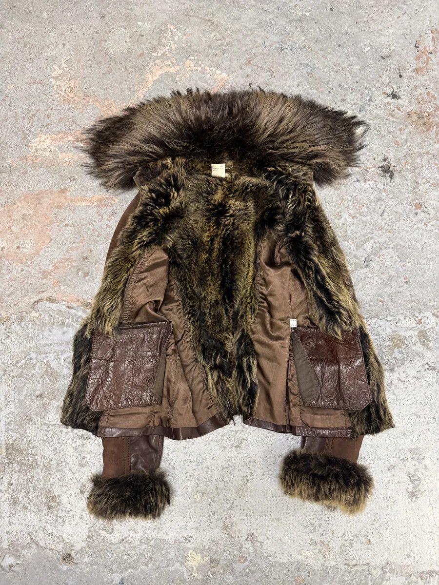 Roberto Cavalli 2000s Roberto Cavalli Brown Fur Leather Premium Jacket Size S / US 4 / IT 40 - 4 Thumbnail
