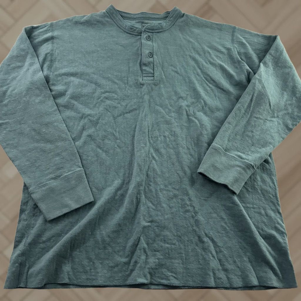 Vintage L.L. Bean Wool Blend River Drivers Long Sleeve Henley Shirt Men's 2XLT Blue Size US XXL / EU 58 / 5 - 1 Thumbnail