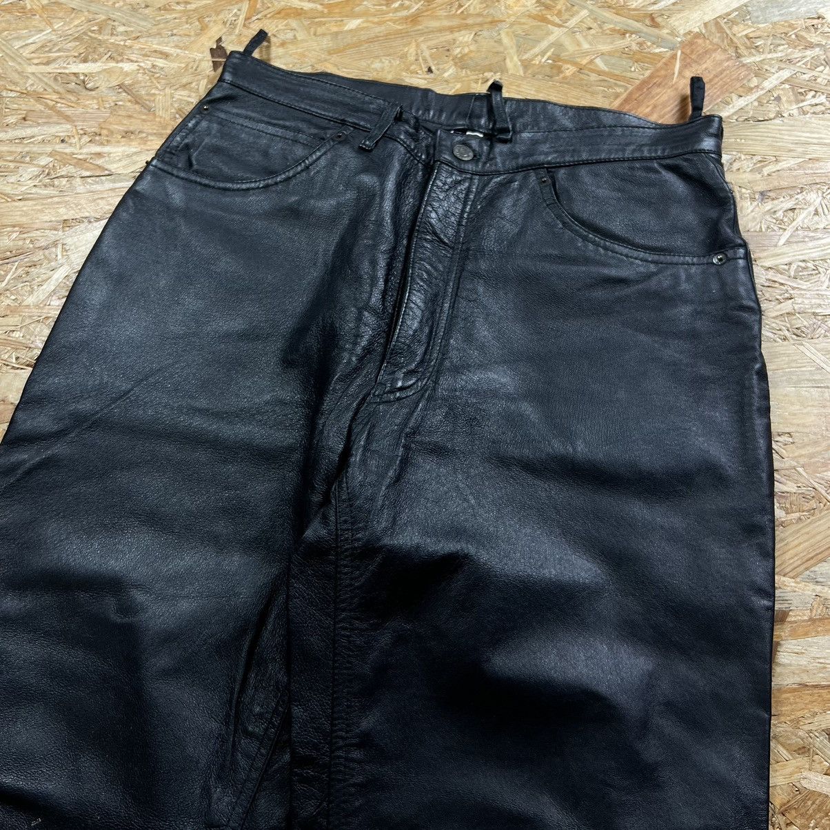 Genuine Leather × Playboi Carti × Vintage Playboi Carti Leather pants opium rave biker Y2K trousers Size US 32 / EU 48 - 7 Thumbnail