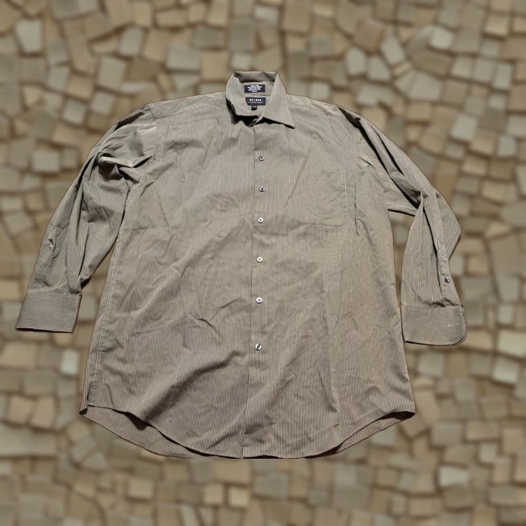 Vintage Axcess Shirt Men’s Size 15.5 32-33 Green Striped Long Sleeve Button Up Shirt Size US M / EU 48-50 / 2 - 1 Thumbnail