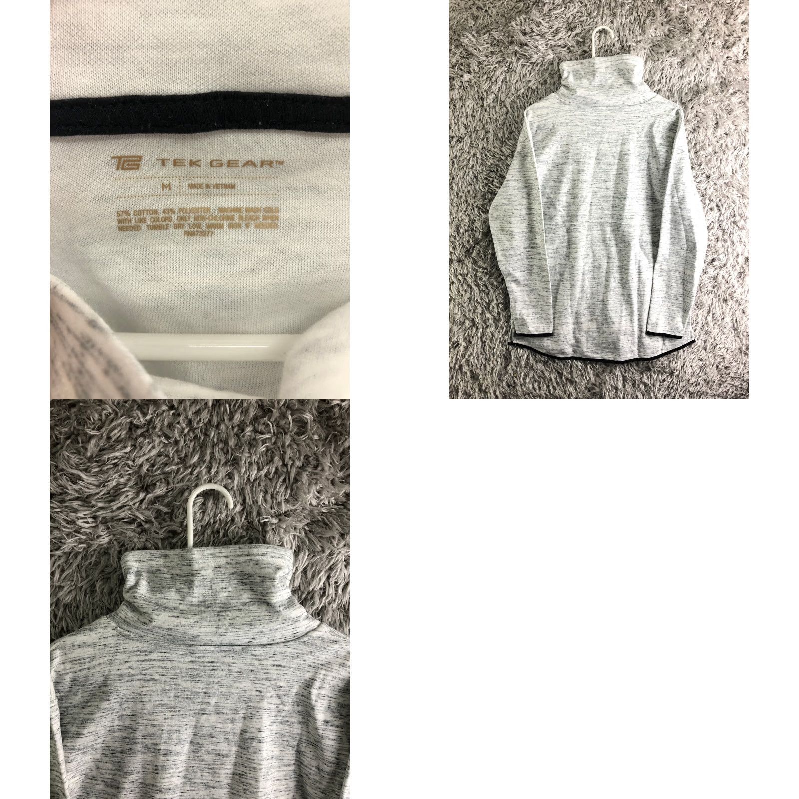 Tek Gear Tek Gear Shirt Long Sleeve White Fleece Turtle Neck Pullover M Women Casual All Seasons Size M / US 6-8 / IT 42-44 - 8 Thumbnail
