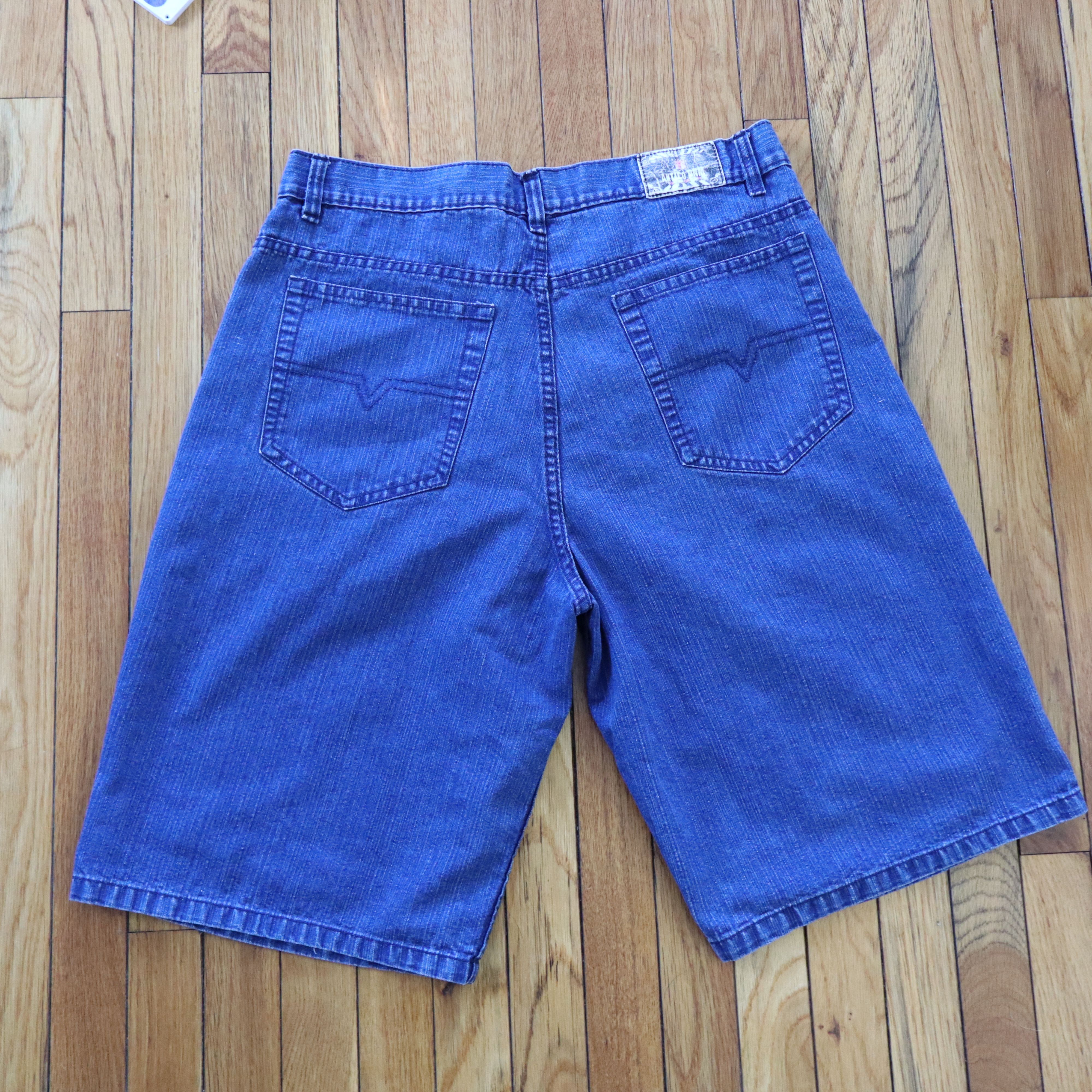 Ecko Unltd. × JNCO × Southpole Vintage 90s Y2K Wide Leg Baggy Skater Denim Shorts Jorts 35 Size US 35 - 4 Thumbnail