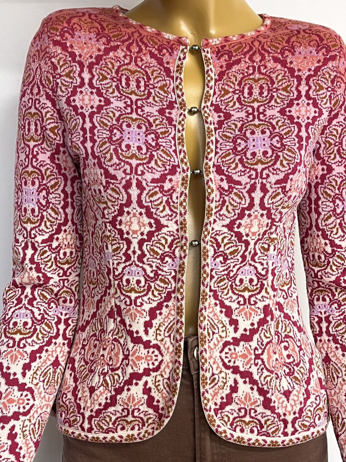 Other IVKO Jacquard Women Cardigan Magnet Button Boho Style Size S Size S / US 4 / IT 40 - 5 Thumbnail