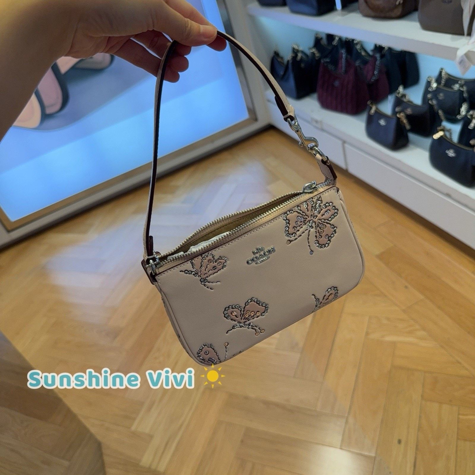 Coach NWT Coach Nolita 19 Sparkly Butterfly CCF58 Silver SEASHELL Size ONE SIZE - 8 Thumbnail