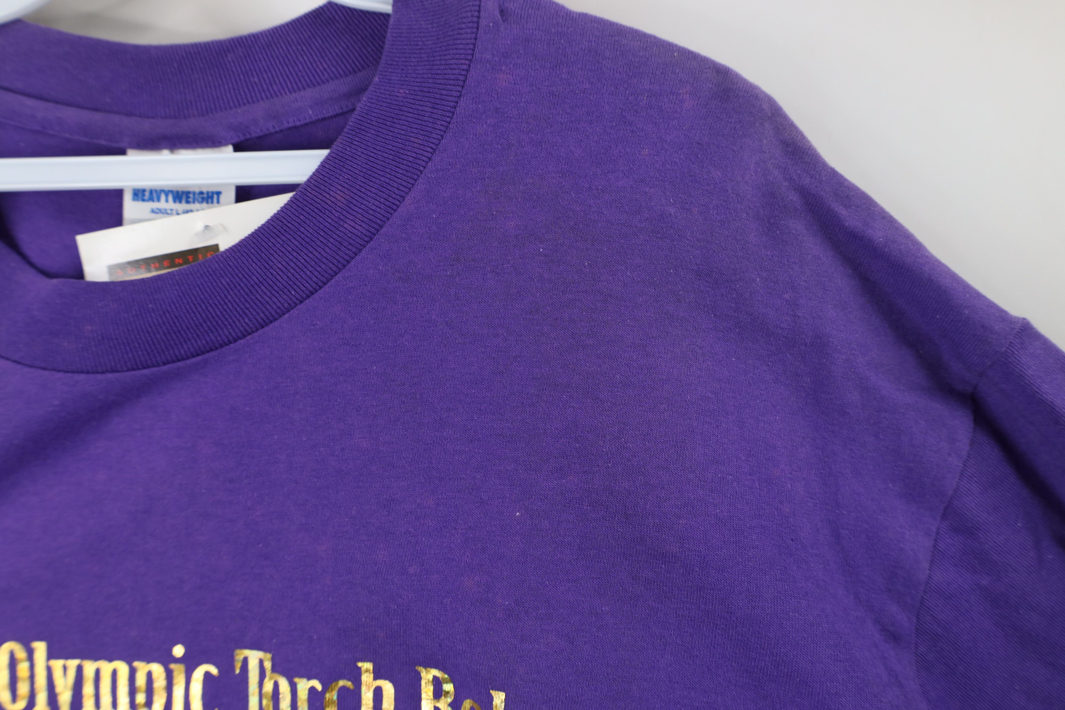 Hanes Deadstock Vintage 90s Atlanta Torch Relay T-Shirt Purple Size US L / EU 52-54 / 3 - 6 Thumbnail
