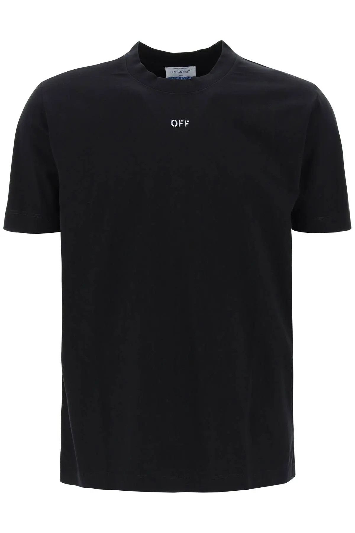 image of Off White O1S22I1N0124 Crew-Neck T-Shirt In Black, Men's (Size Medium)