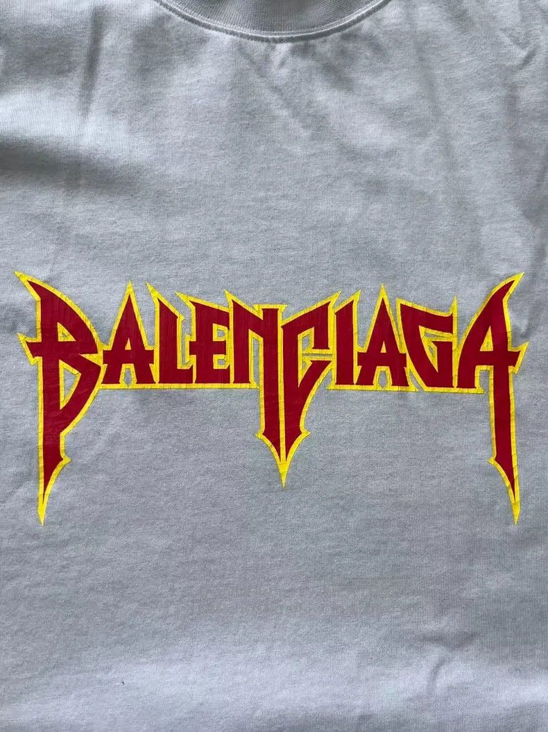 Balenciaga Balenciaga Lightning Letter Pattern Printed Round Neck Sho Size US L / EU 52-54 / 3 - 3 Thumbnail
