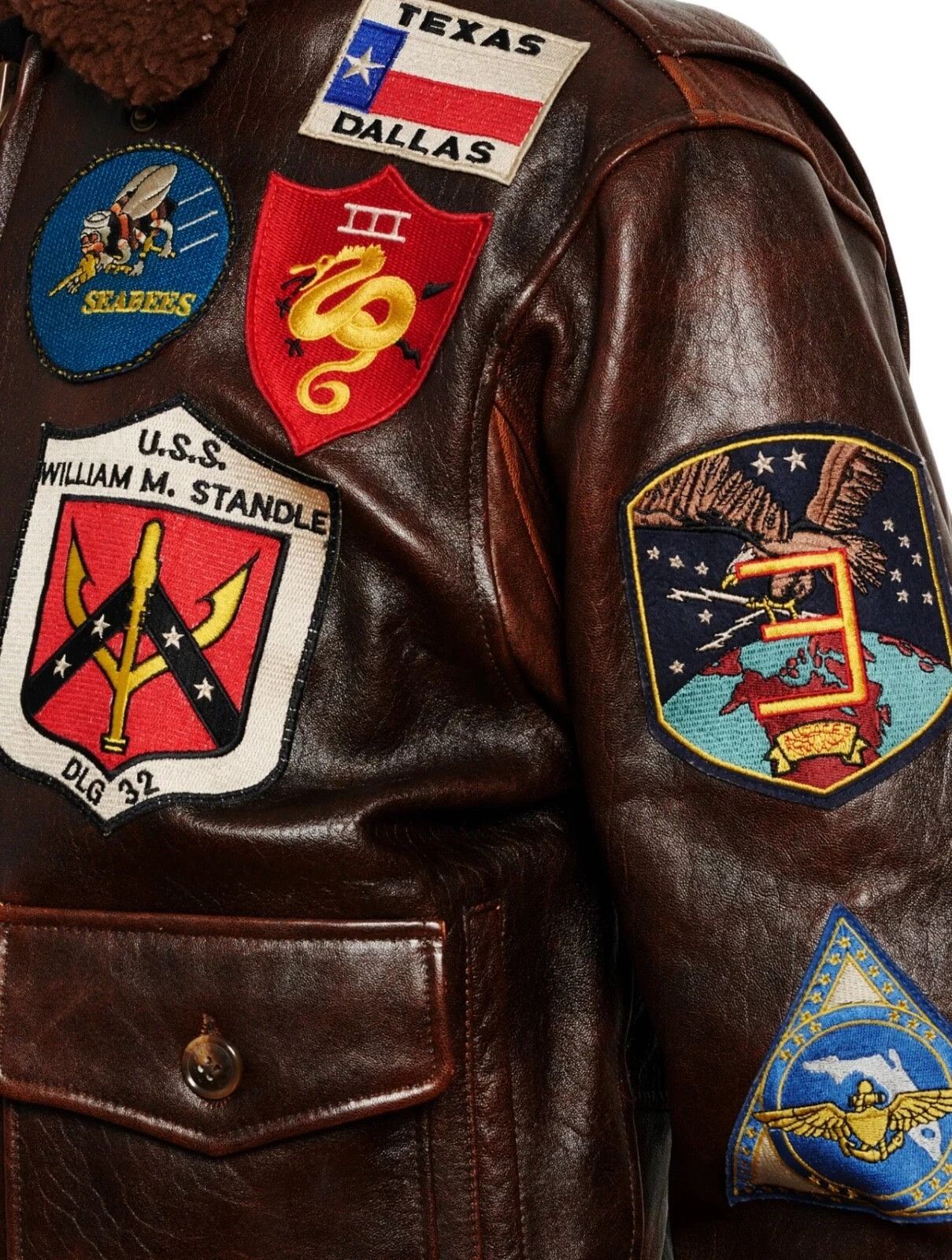 Avirex Avirex 'Top Gun' Patched G-1 Aviator Flight Jacket Size US L / EU 52-54 / 3 - 4 Thumbnail