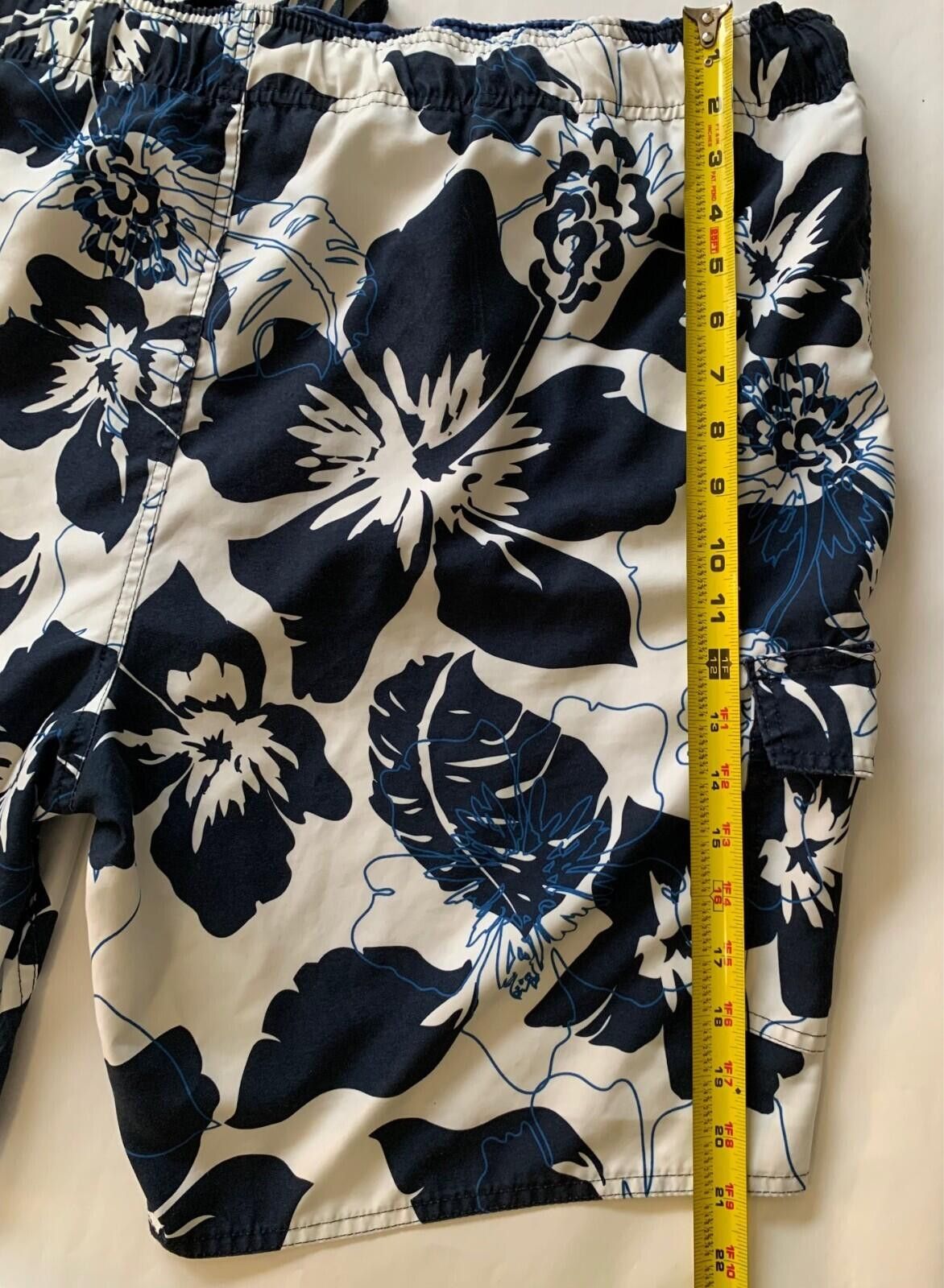 Other Men's 44in Waist 2XL Navy Blue & White Lg Floral Swim Shorts Size US 40 / EU 56 - 5 Thumbnail