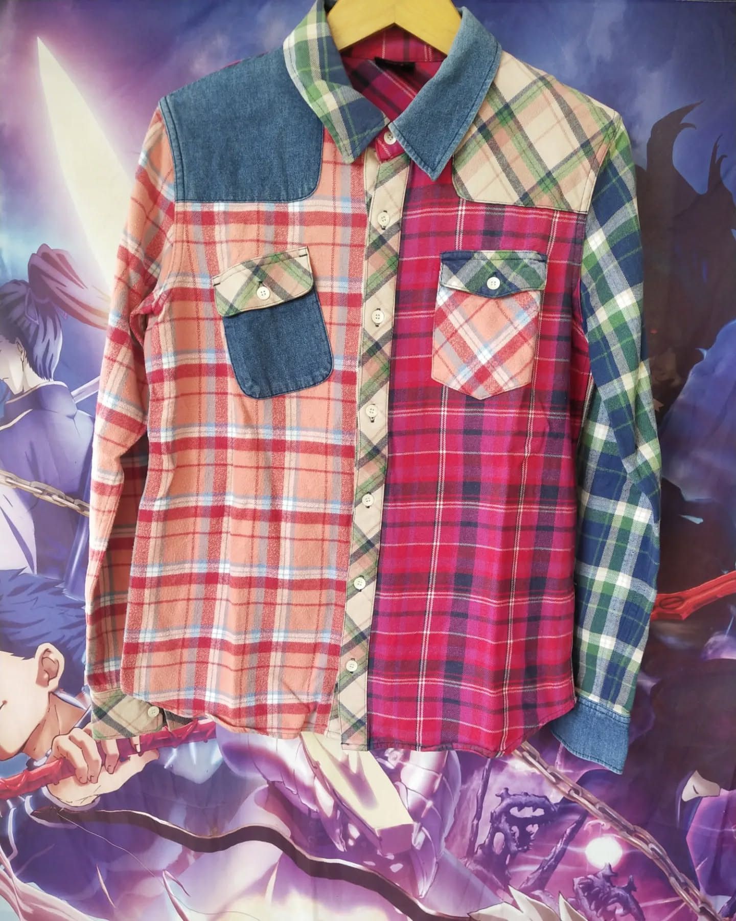 Hysteric Glamour X-Girl Red Colorblock Pattern Plaid Flanel Shirt Size S / US 4 / IT 40 - 1 Thumbnail