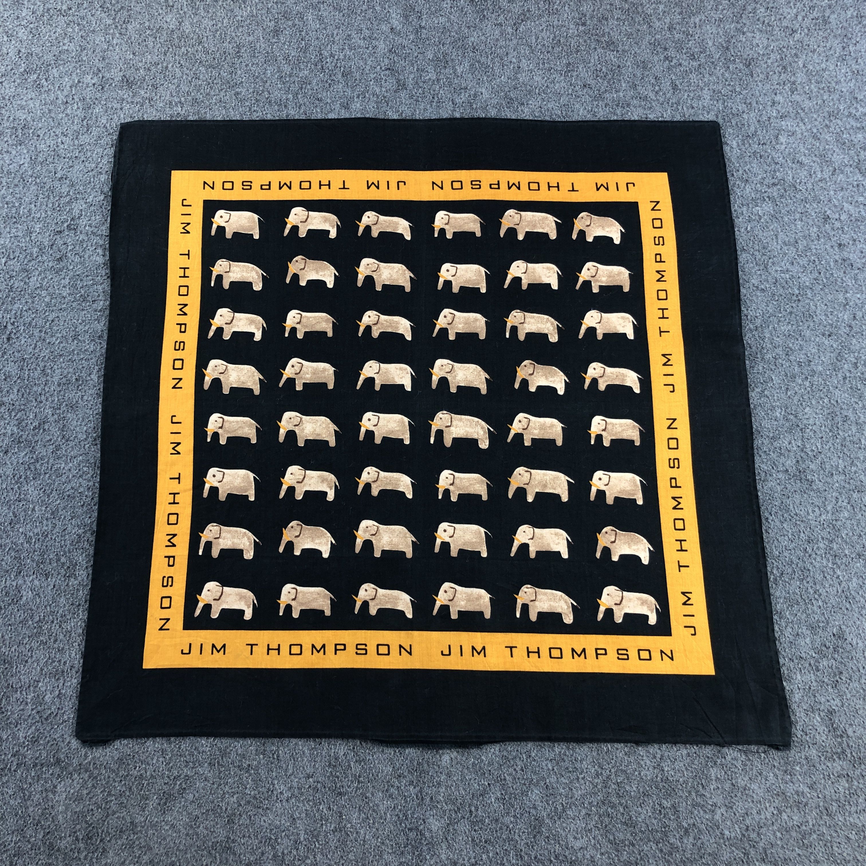 Jim Thompson × Vintage Jim Thompson Elephant Handkerchief Neckerchief Bandana H2757 Size ONE SIZE - 2 Thumbnail