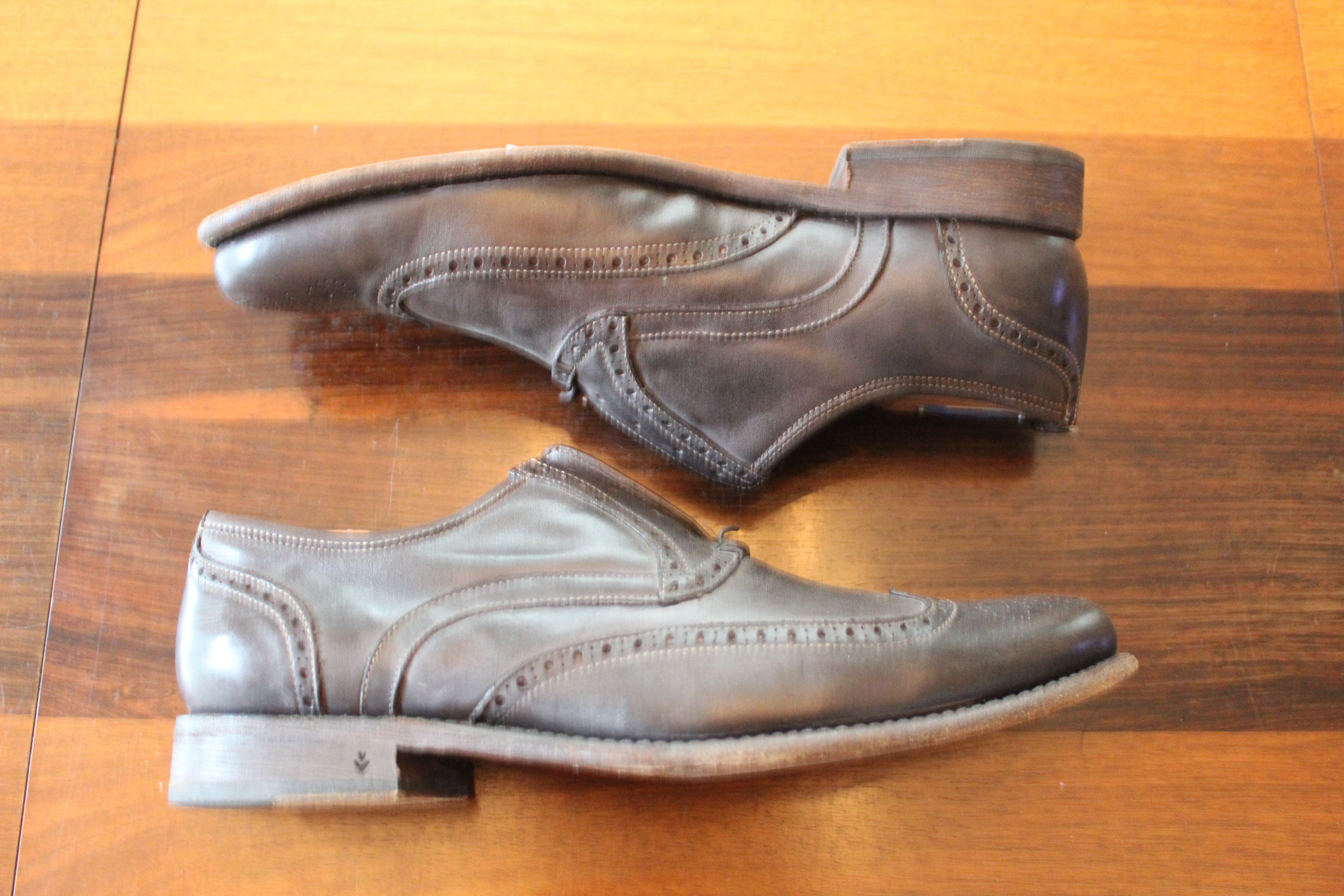 John Varvatos Varvatos Collection Gunmetal Wingtip Slip-On – Made in Italy Size US 11 / EU 44 - 1 Thumbnail