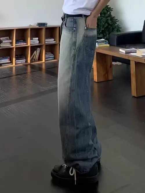 Jean Vintage washed distressed micro wide jeans Size US 34 / EU 50 - 2 Thumbnail