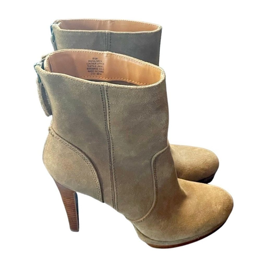 Nine West NWOT Nine West Tan Suede Platform Ankle Boots Size 8.5. Size US 8.5 / IT 38.5 - 1 Thumbnail