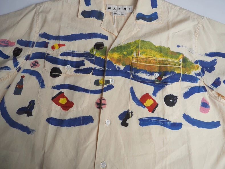 Marni MarniBeige butter painting short-sleeved shirt 2503-Nextarr Size US S / EU 44-46 / 1 - 3 Thumbnail
