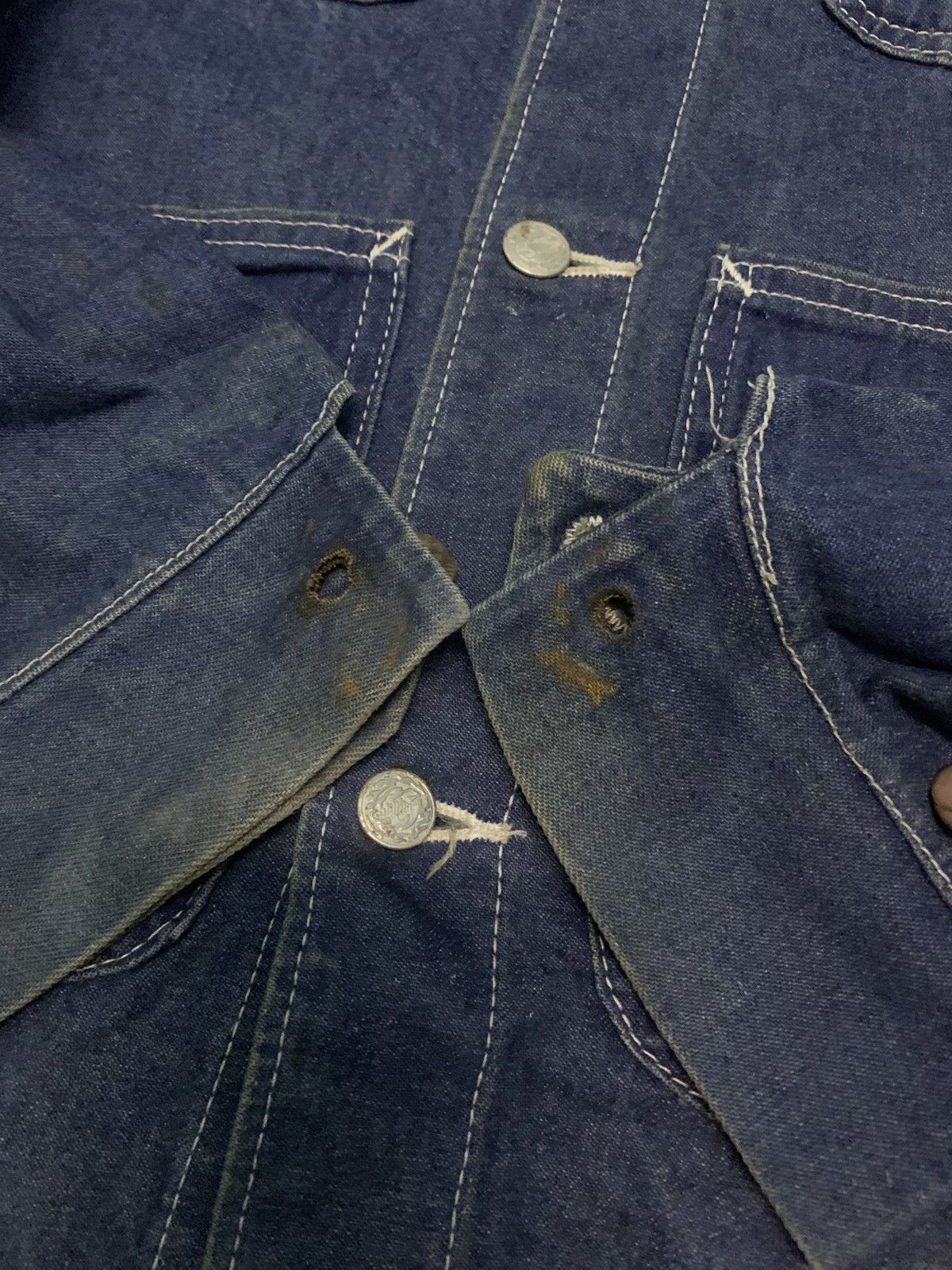 Vintage 💥Vintage Usa Denim Chore Jacket Size US L / EU 52-54 / 3 - 5 Thumbnail