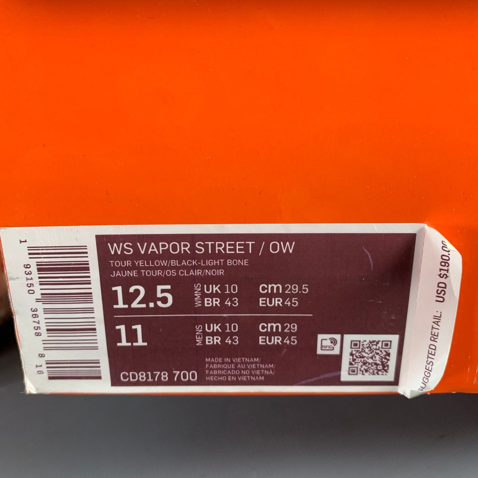 Off-White OFF-WHITE Vapor Street Black Color Block Lace-Up Sneakers Size US 12 / IT 42 - 10 Thumbnail