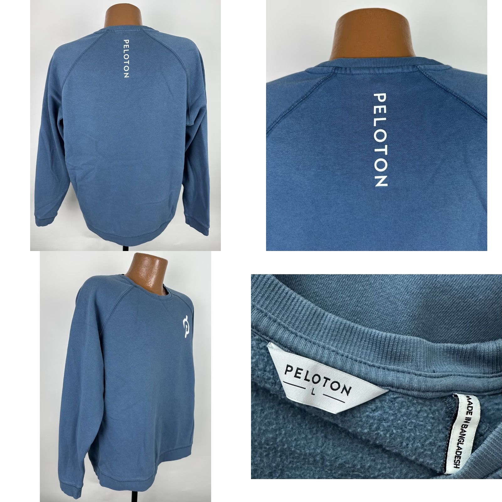 Vintage Peloton Sweatshirt Mens L Blue Raglan Crewneck Logo Spellout Cotton Blend Workout Shirt Size US L / EU 52-54 / 3 - 8 Thumbnail