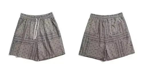 Japanese Brand 21SS Indigo Union Japan Grey Bandana Paisley Shorts Size US 33 - 3 Thumbnail