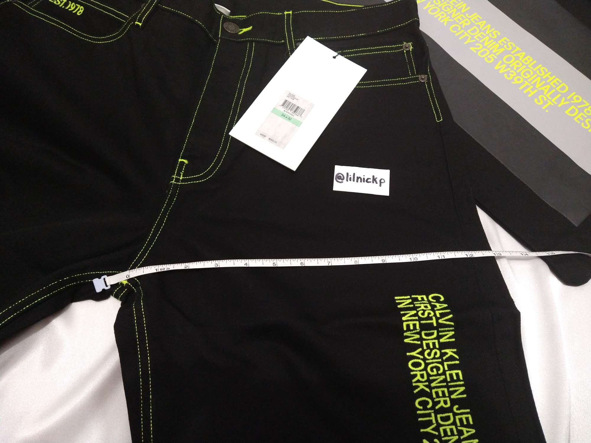 Calvin Klein 205W39NYC EST. 1978 Baggy Black Hole Jeans Size US 34 / EU 50 - 10 Thumbnail