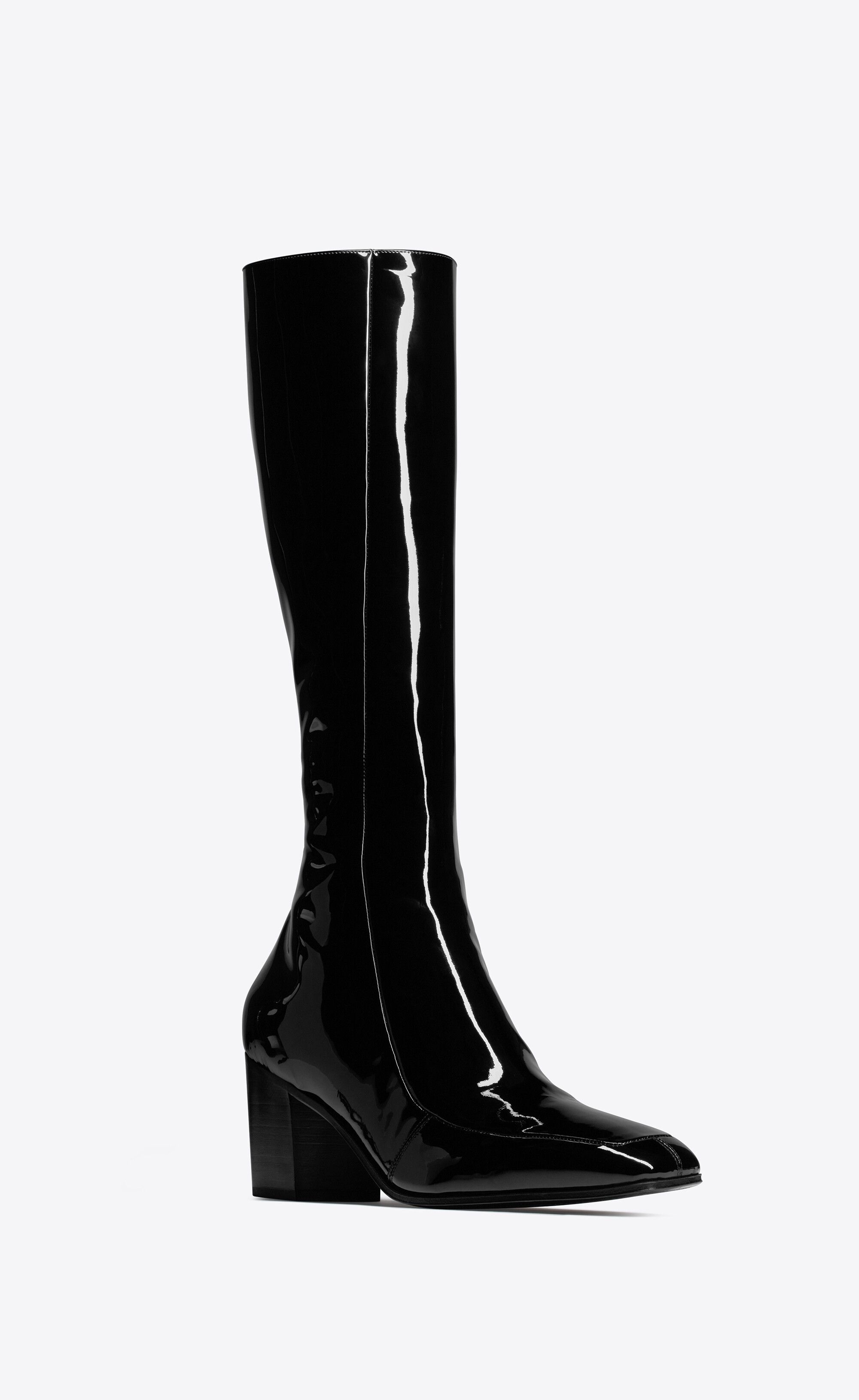 Saint Laurent Paris o1s1wg111024 Otto Zipped Boots in Patent Leather in Black Size US 9.5 / EU 42-43 - 6 Thumbnail