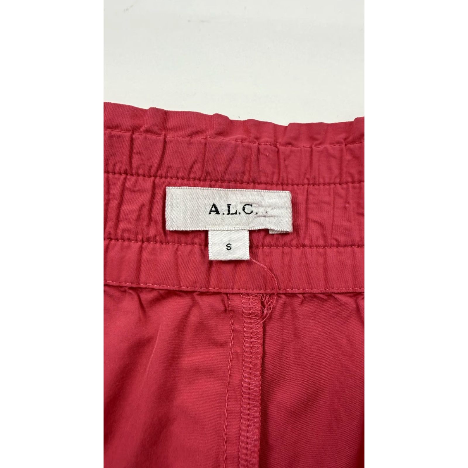 Vintage A.L.C. Shorts Womens Small Elastic Waist Pockets Pull On Casual Summer Pink Size 28" / US 6 / IT 42 - 4 Thumbnail