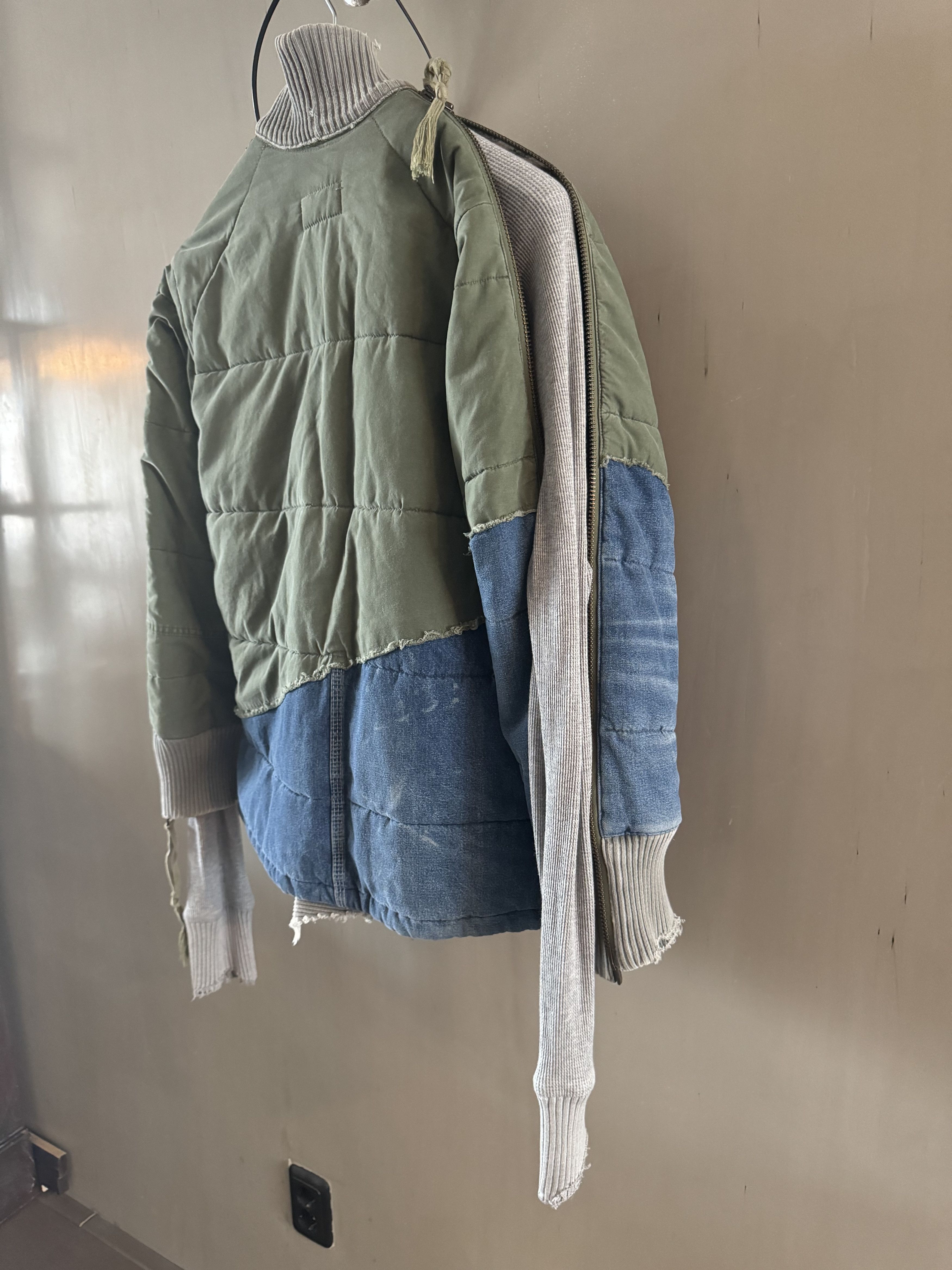 Greg Lauren ICONIC 50/50 ARMY DENIM PUFFER KIMONO Size US L / EU 52-54 / 3 - 7 Thumbnail