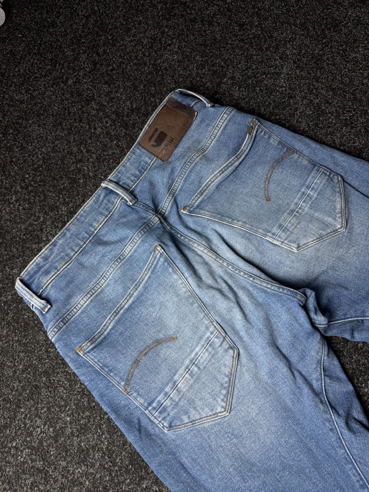 G-Star Vintage G-Star RAW Arc 3D Slim Fit Vintage Light Blue Jeans Size US 32 / EU 48 - 15 Thumbnail