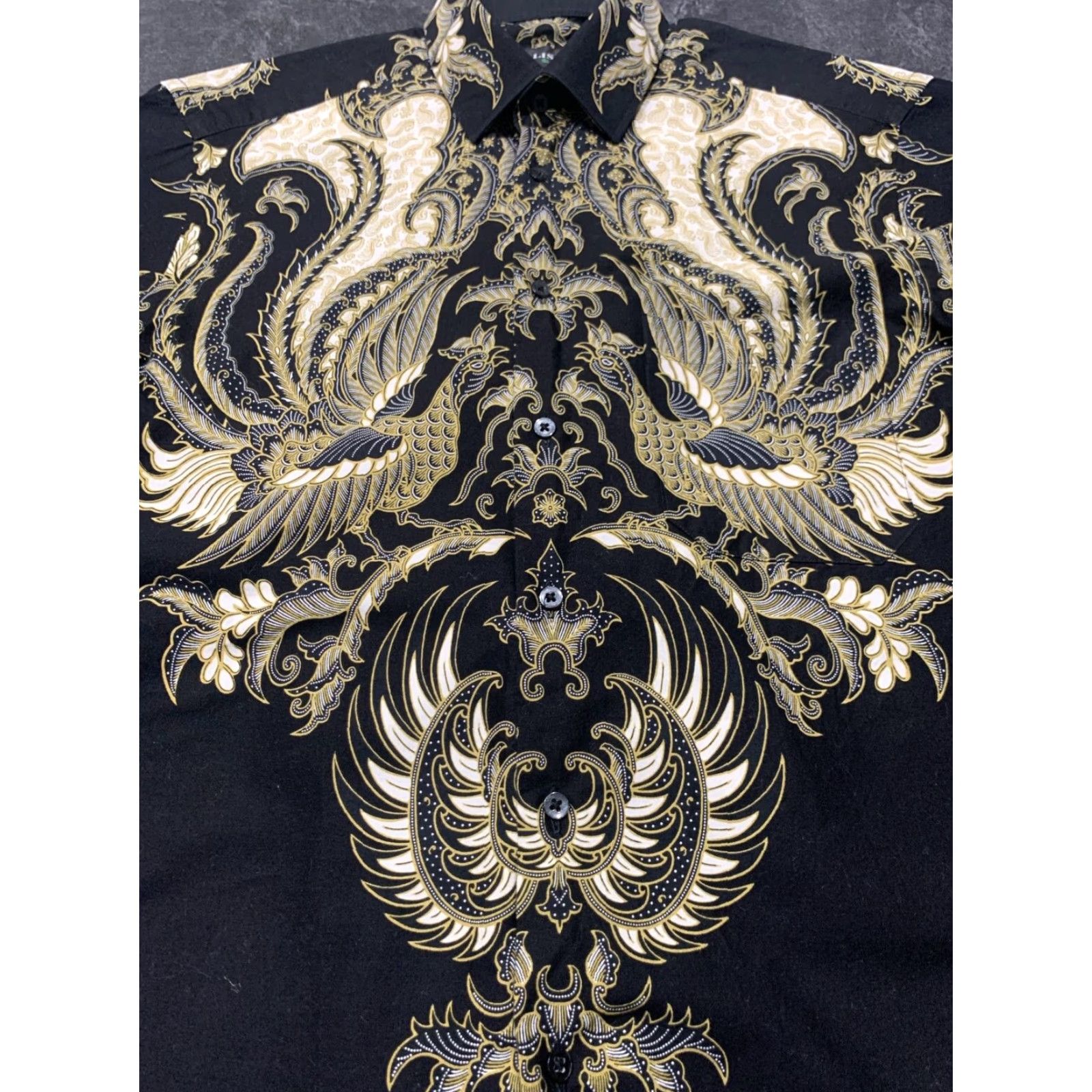 Vintage Alisan Slim Fit Long Sleeve Dress Shirt Mens Blue Gold Button Down Cotton Size US M / EU 48-50 / 2 - 5 Thumbnail