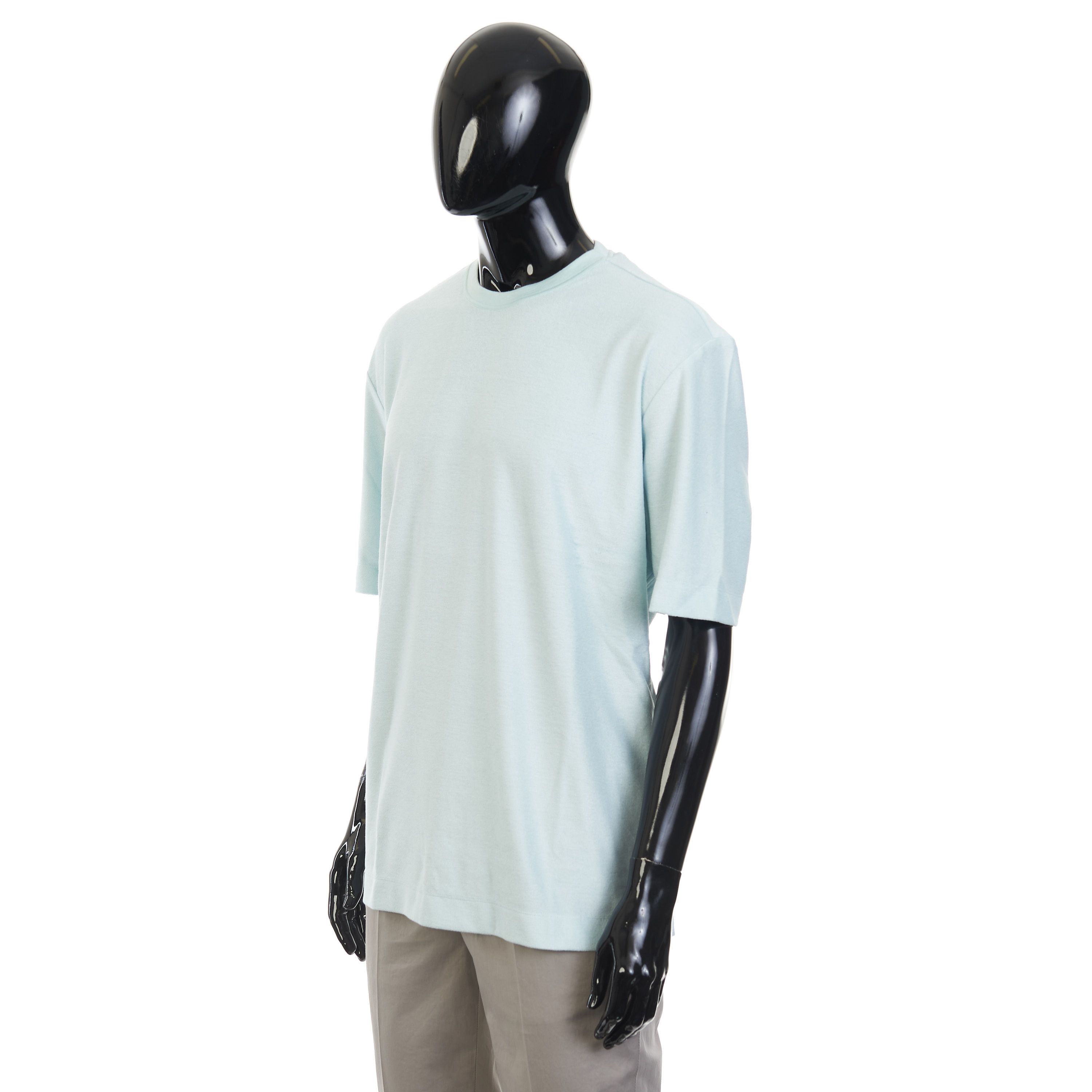 Ermenegildo Zegna Light Blue Silk & Cotton Crewneck Tshirt Size 54 Size US L / EU 52-54 / 3 - 2 Thumbnail