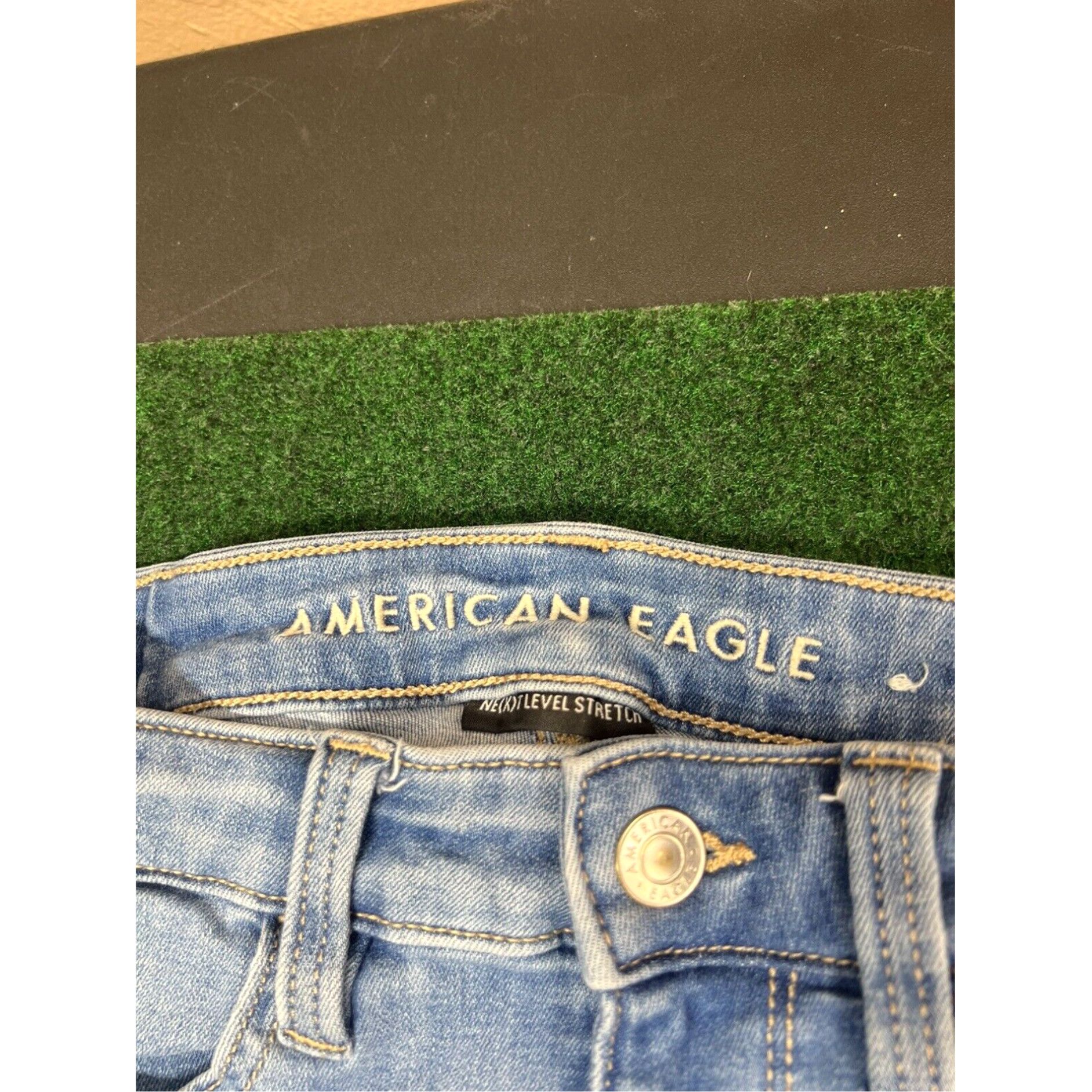 American Eagle Outfitters American Eagle Hi-Rise Jegging Denim Jeans Size 2 Super Stretch Blue SHORT 25x26 Size 42" / US 20 - 2 Thumbnail