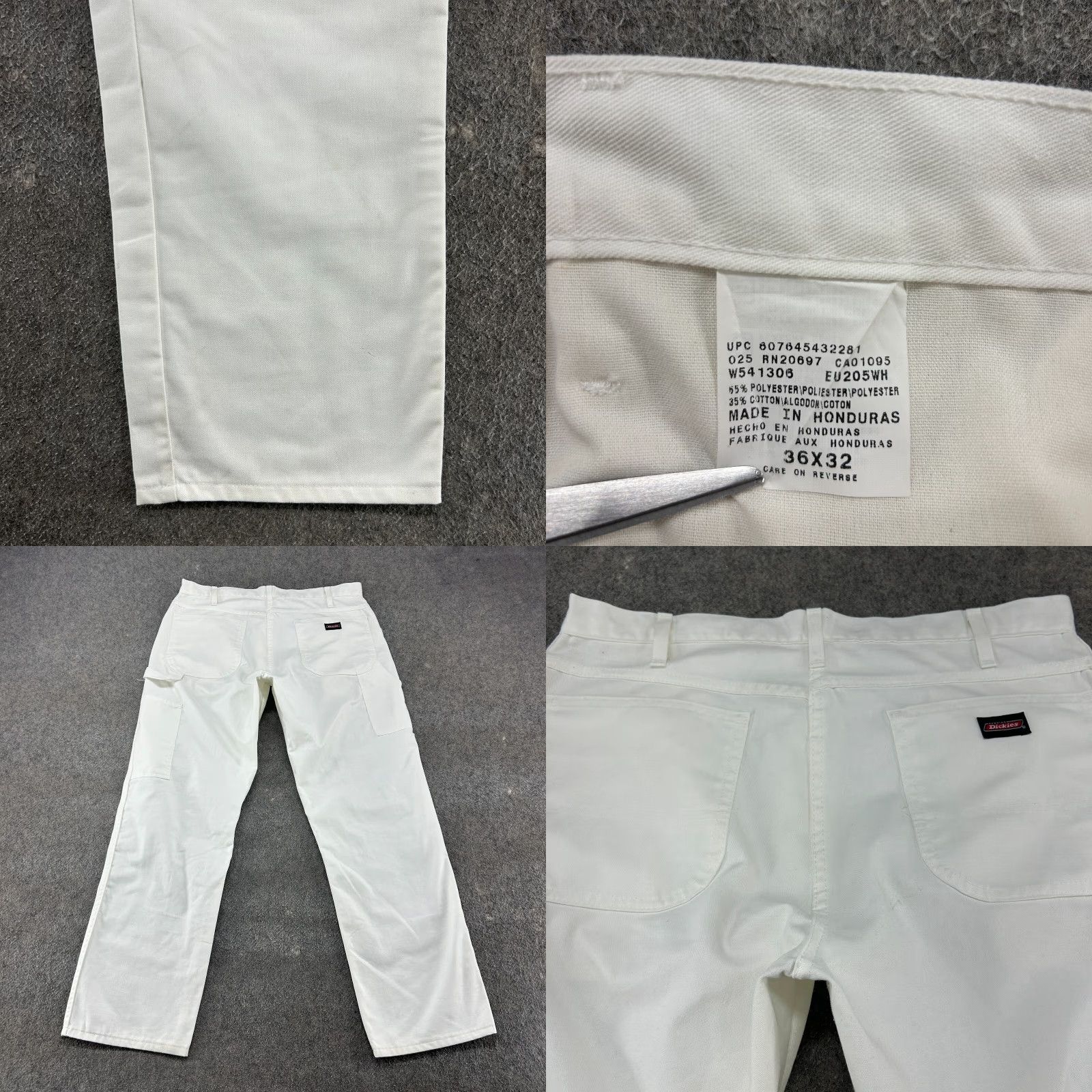 Dickies Dickies Pants Mens 36x32 White Carpenter Straight Leg Regular Fit Logo Workwear Pants Size US 36 / EU 52 - 8 Thumbnail