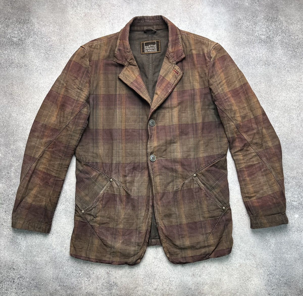 Marithe + Francois Girbaud Marithe Francois Girbaud archive checked faded blazer jacket Size US L / EU 52-54 / 3 - 1 Thumbnail