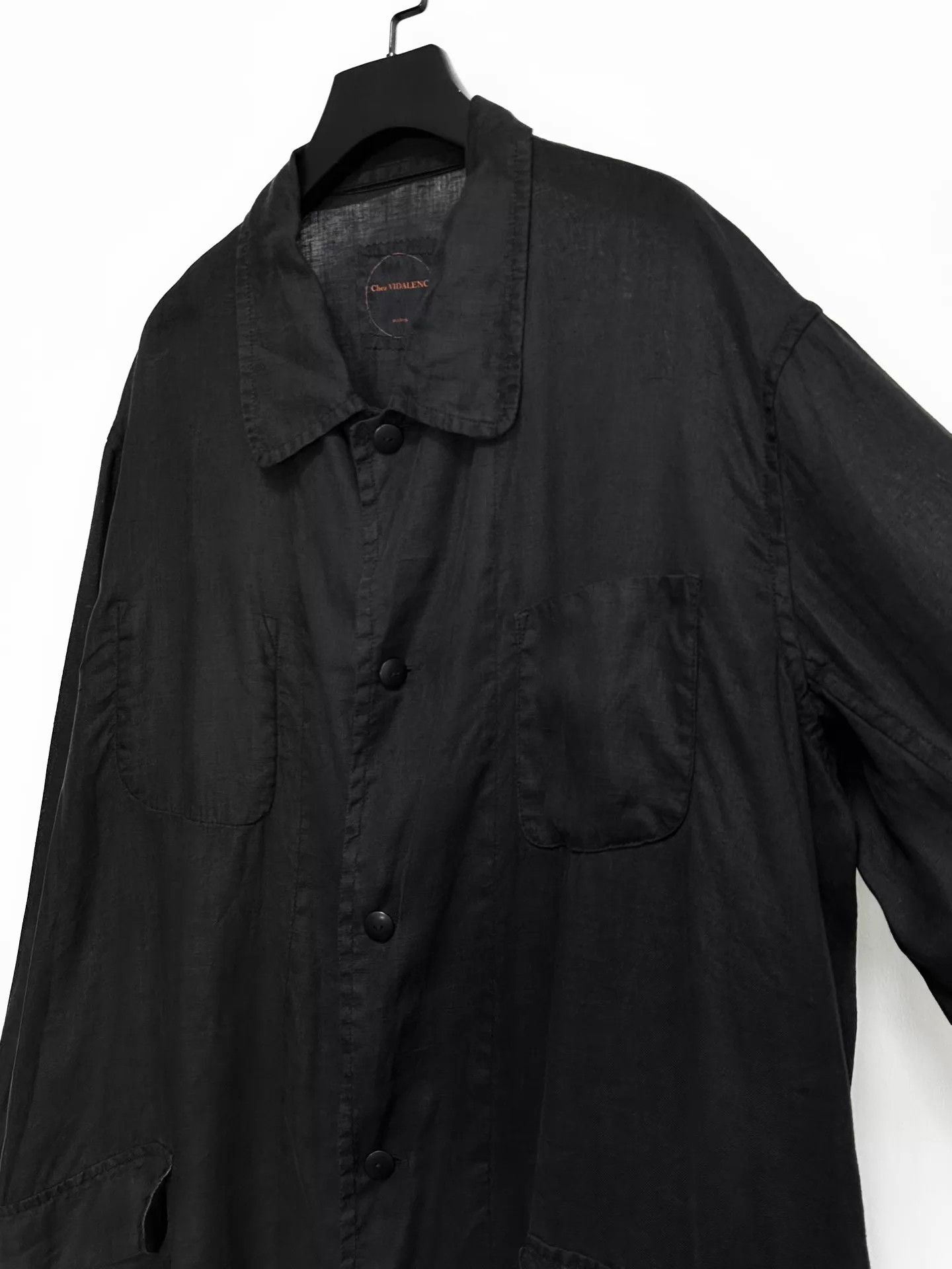 Other Chez VIDALENC Hand-Dyed Black Linen Oversize Overcoat Size US S / EU 44-46 / 1 - 4 Thumbnail