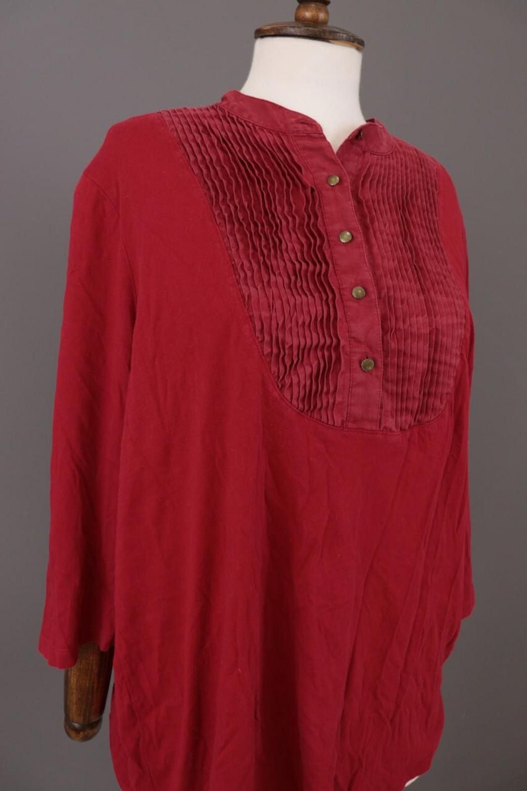 Lauren Ralph Lauren Lauren Ralph Lauren Red Henley Relaxed Shirt Size XXL Size XXL / US 16-18 / IT 52-54 - 7 Thumbnail