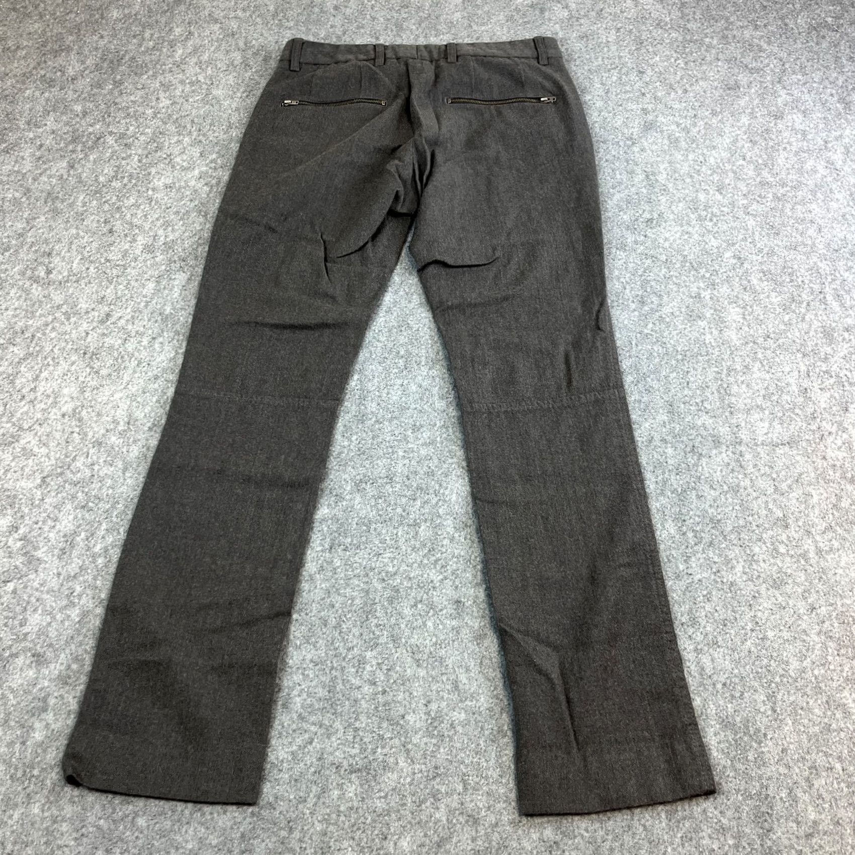 Reiss Riess Mens Trousers Wool Cotton Grey 30 Regular Flat Front 5-Pocket Chino Knee Tapered Modern Preppy Formal Casual Workwear Size US 30 / EU 46 - 2 Thumbnail