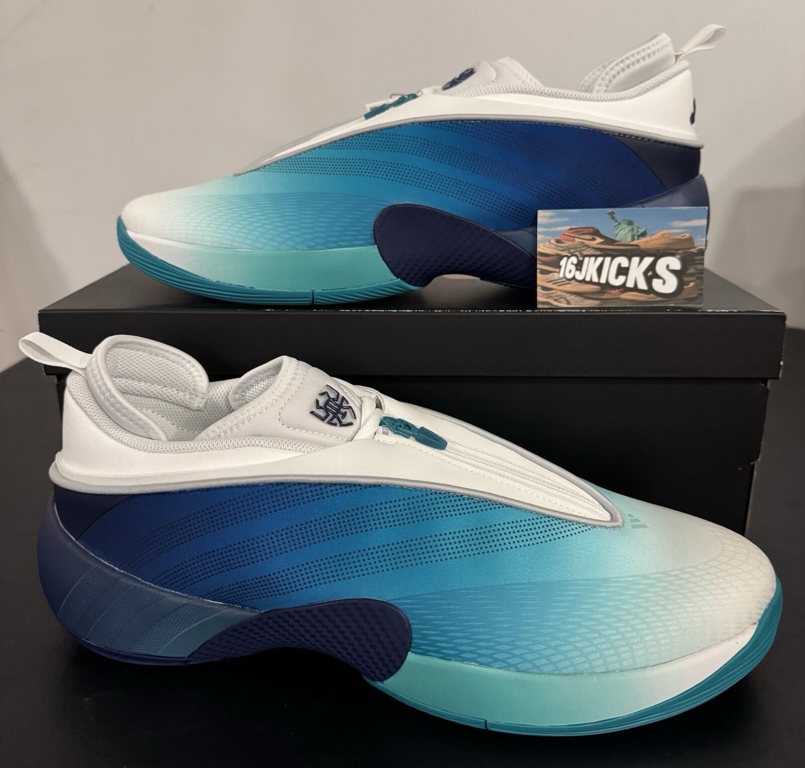 Adidas Adidas Men's Teal White Blue D.O.N. Issue 7 Basketball Shoes Size US 14 / EU 47 - 1 Thumbnail