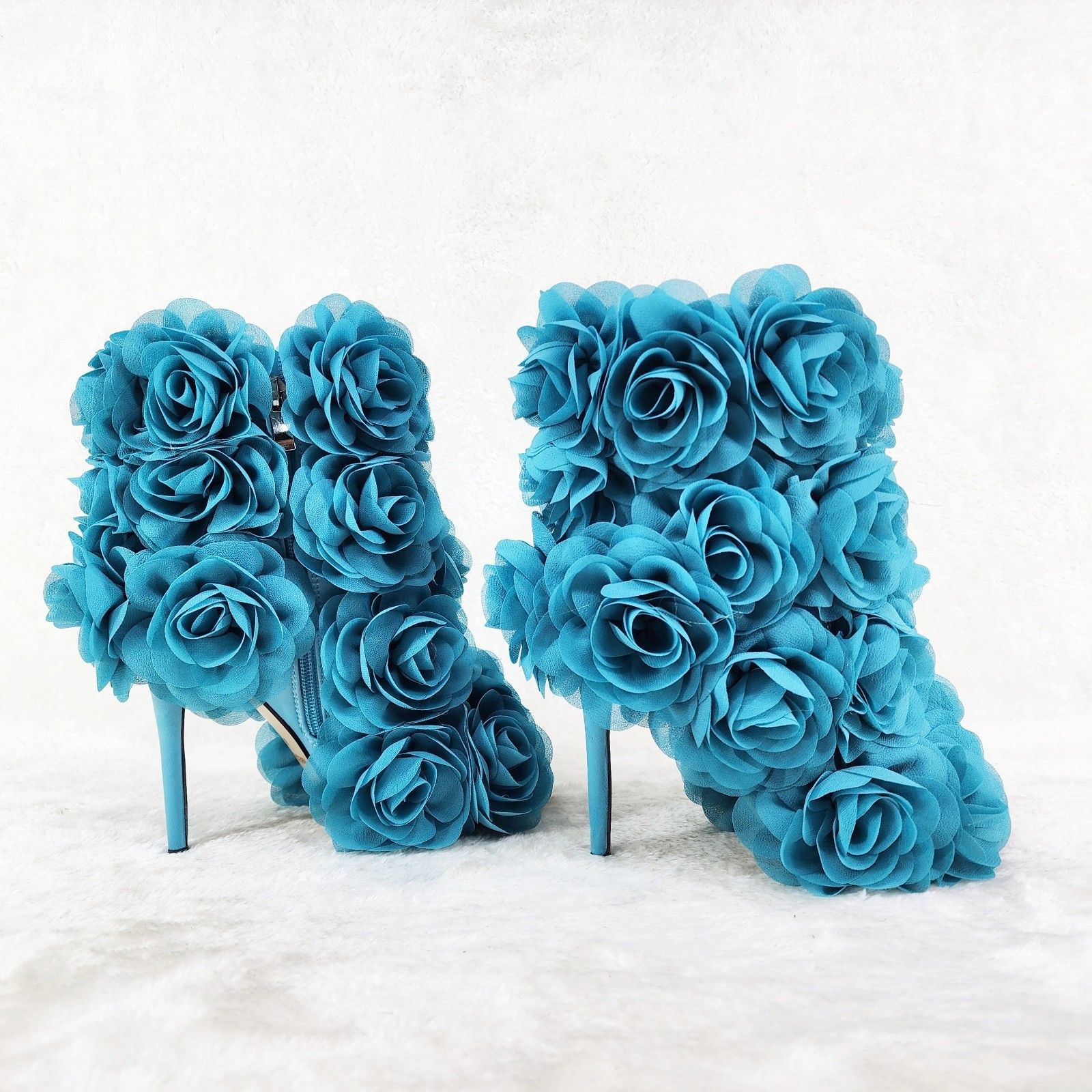 Other Beauty 3D Flowers Floral High Heel Elegant Evening Party An Size US 10 / IT 40 - 2 Thumbnail