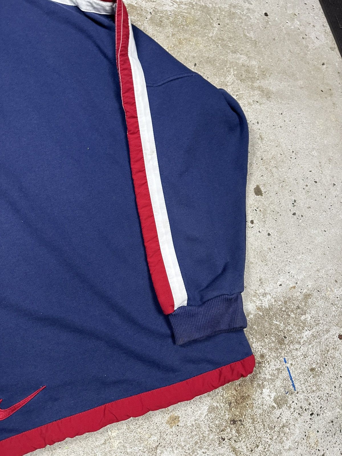 Nike Vintage 90s Nike Distressed Multi Swoosh Logo Hoodie Size US XL / EU 56 / 4 - 12 Thumbnail