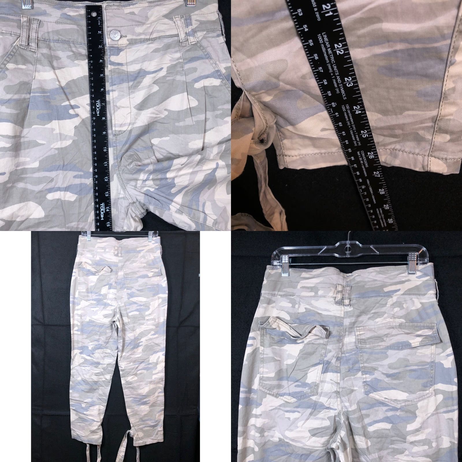 Express Express Womens Pants Green Camouflage Super High Rise Ankle Stretch 4 Size 24" / US 00 / IT 34 - 8 Thumbnail