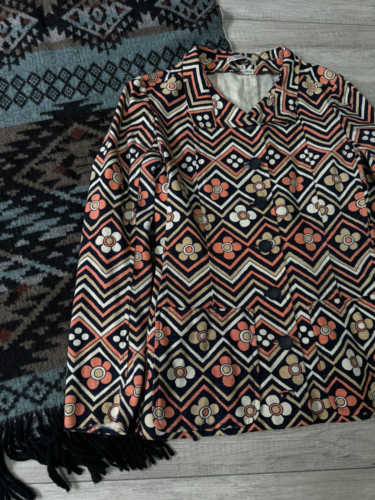 Emanuel Ungaro Vintage 70s Emanuel Ungaro Parallele Paris Blazer + Skirt Size XL / US 12-14 / IT 48-50 - 2 Thumbnail