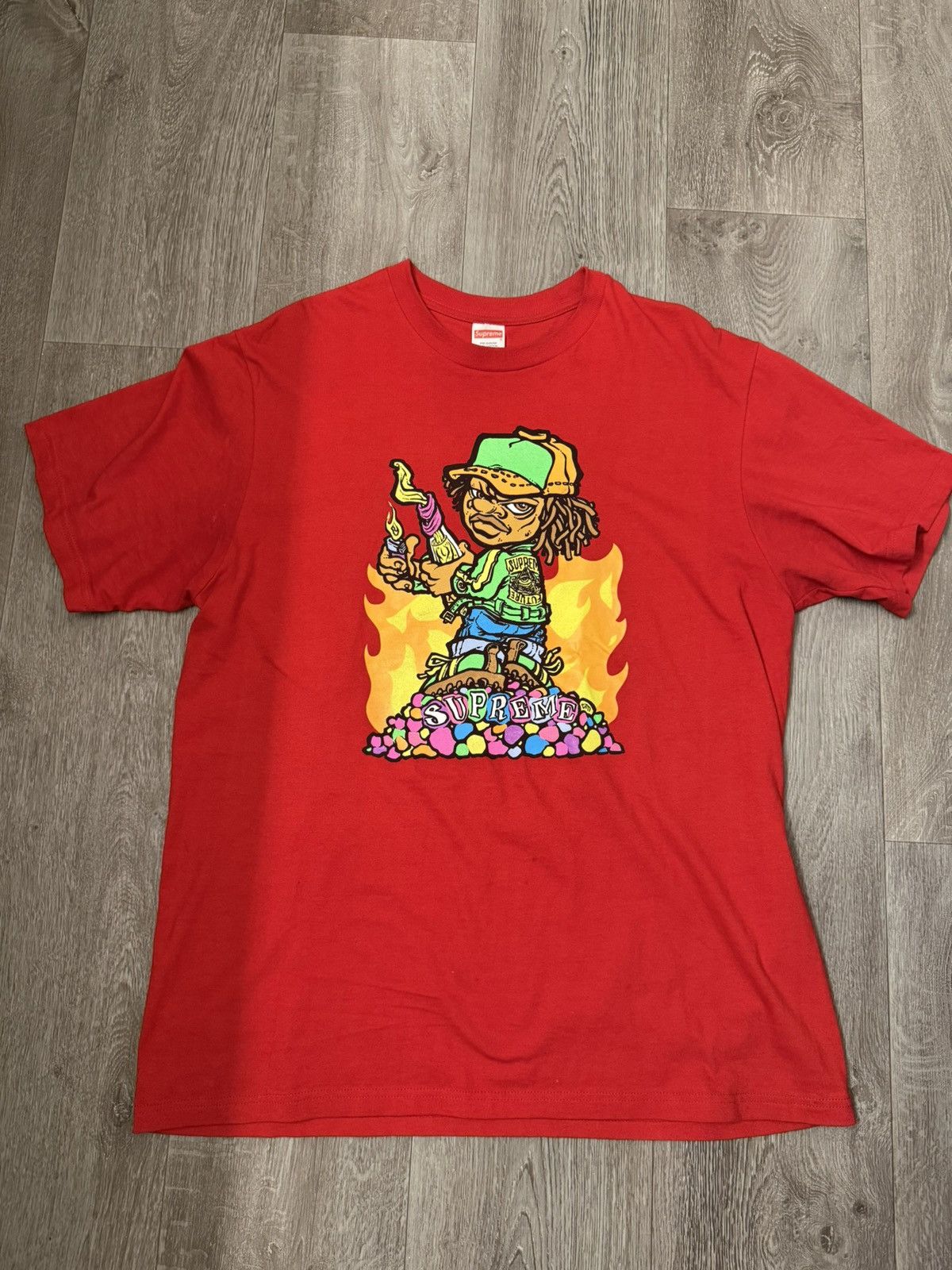 Supreme Supreme FW19 Flames S/S Top Red Size L Never Worn Size US L / EU 52-54 / 3 - 1 Thumbnail