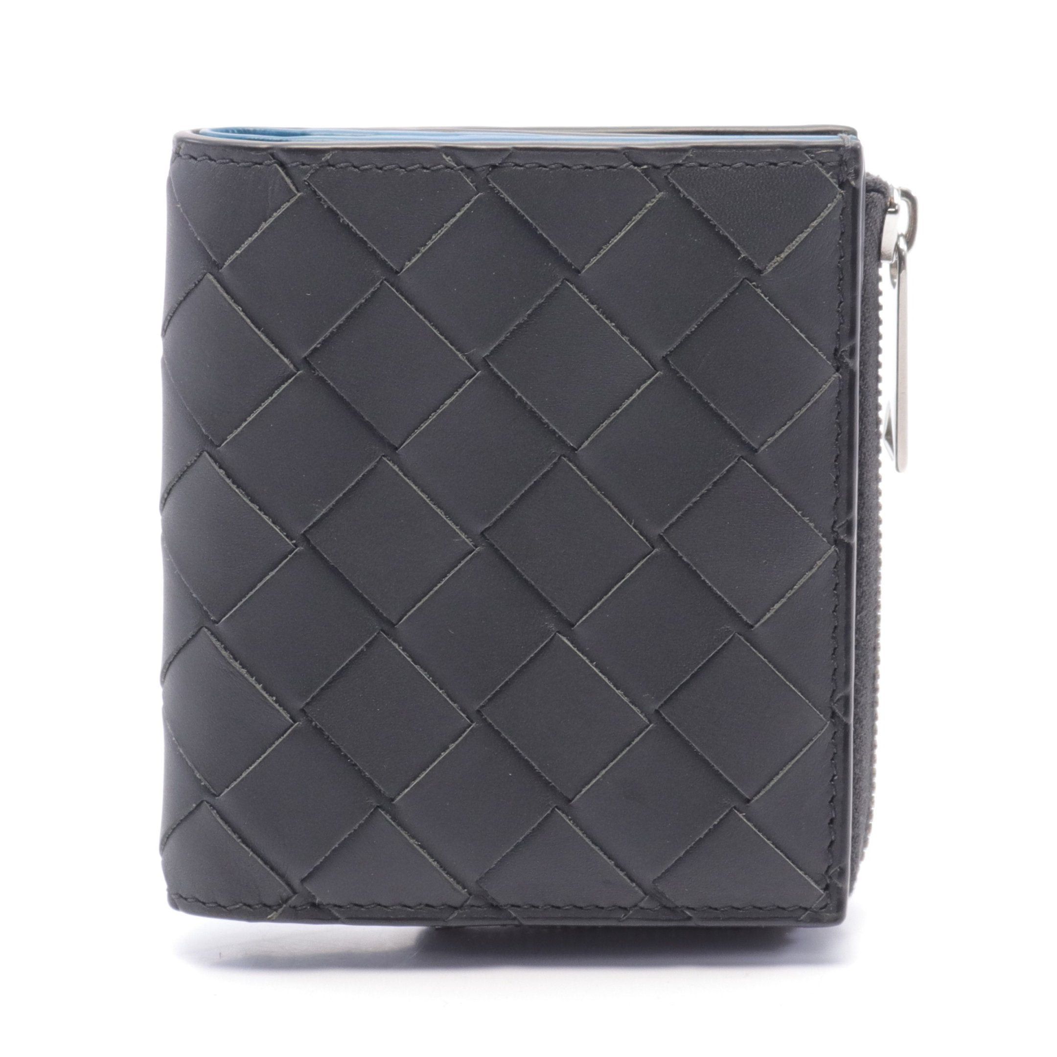Bottega Veneta Bottega Veneta Intrecciato Bi-Fold Wallet Leather Dark Gray Size ONE SIZE - 1 Thumbnail