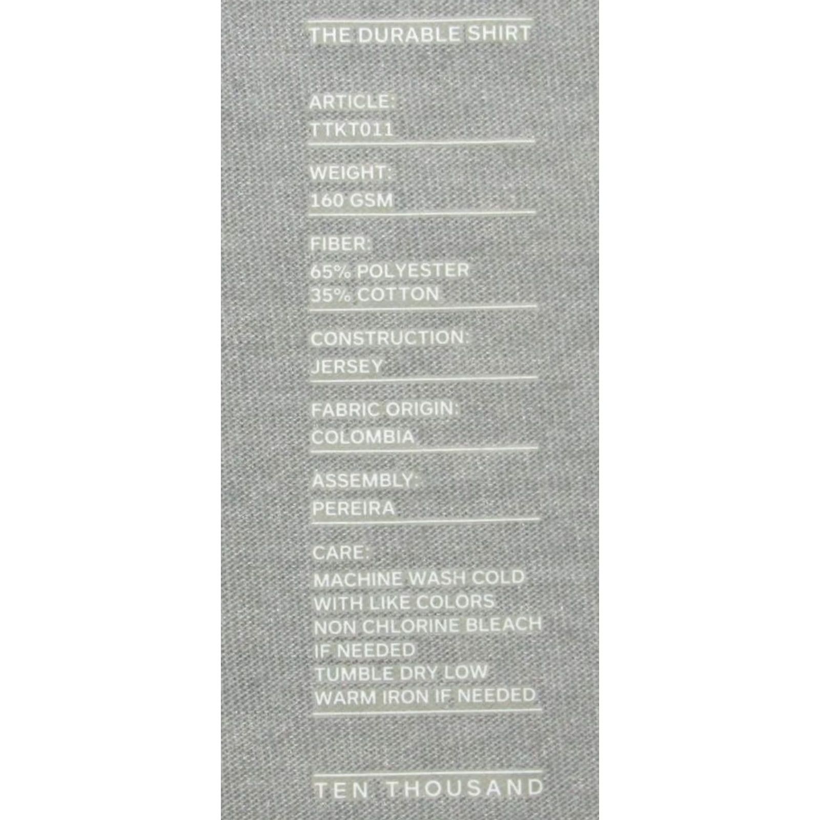 Ten Thousand TEN THOUSAND Grey Short Sleeve Durable T Shirt Large Size US L / EU 52-54 / 3 - 4 Thumbnail
