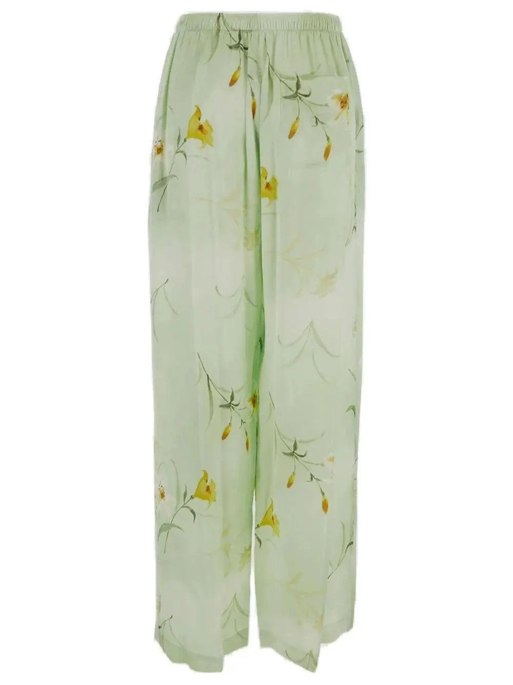 Balenciaga o1mt1gz0325 Lilies Pyjama Pant in Light Green Size 25" / US 0 / IT 36 - 2 Thumbnail