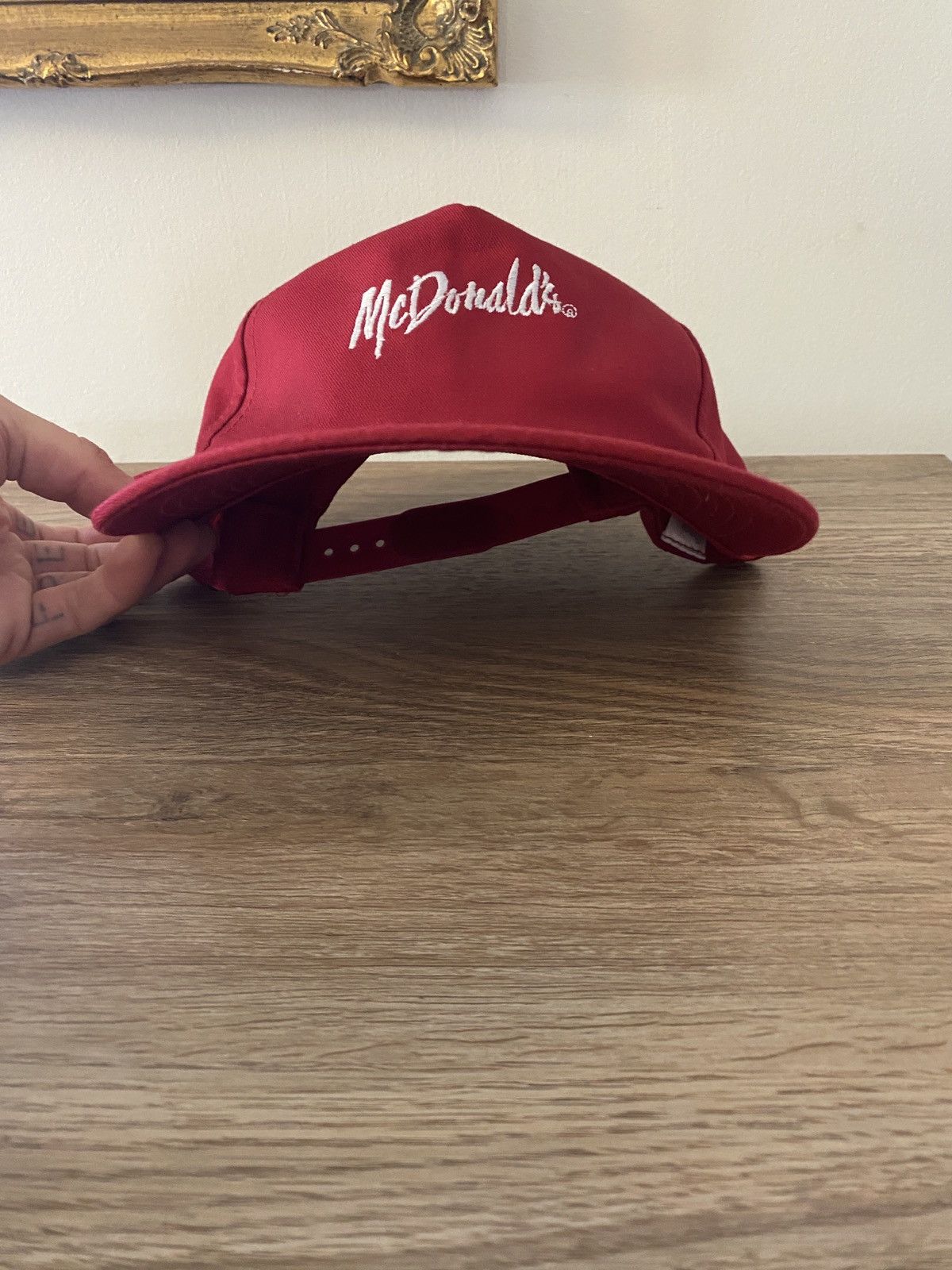 Vintage Vintage 80’s McDonald’s Red Uniform Snap Back Hat Cap Size ONE SIZE - 7 Thumbnail