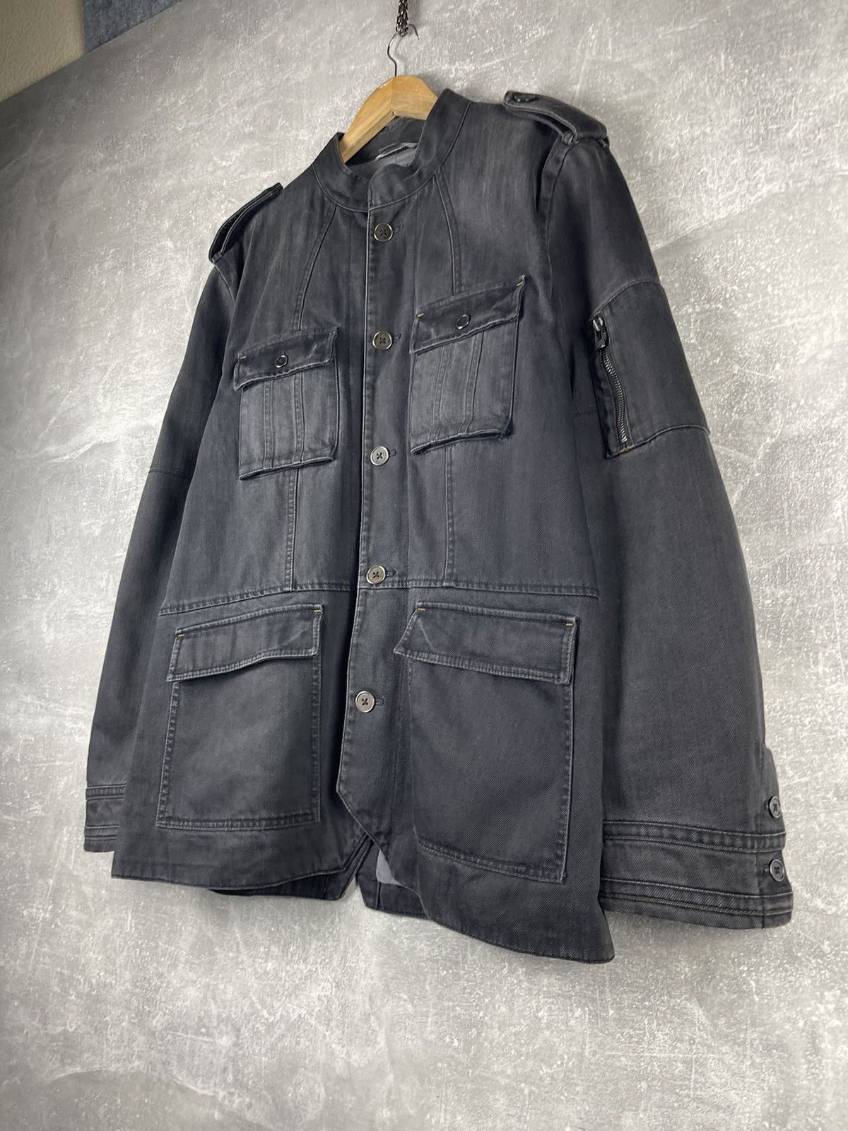 Emporio Armani Armani Exchange A|X Military Denim Jacket Black Size L Size US L / EU 52-54 / 3 - 2 Thumbnail