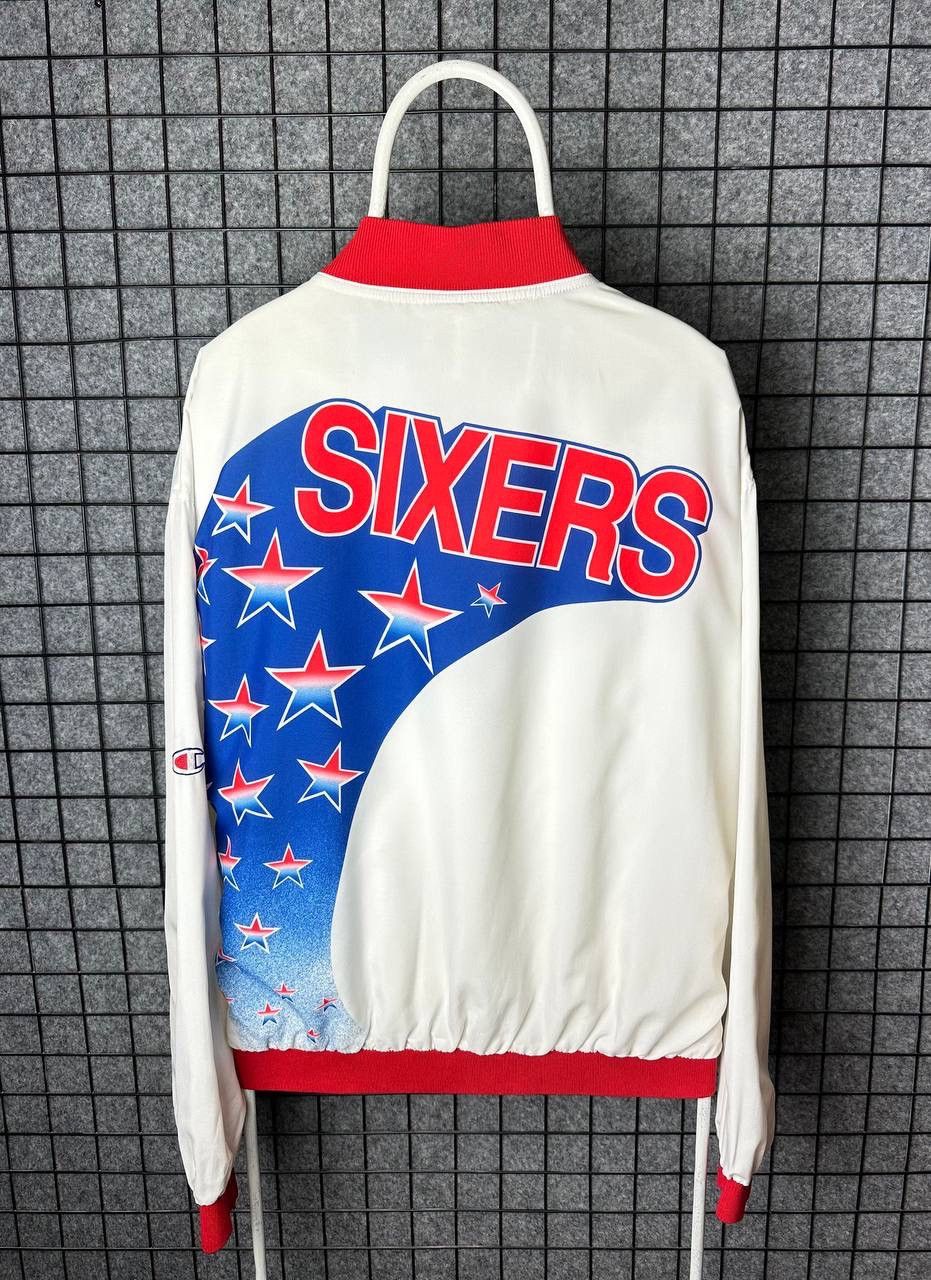 Champion Vintage 90s Champion NBA Philadelphia 76ers Stars Jacket Size US XL / EU 56 / 4 - 1 Thumbnail
